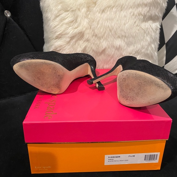 Kate Spade Nikki Platform Print Suede Heels - Picture 6 of 7